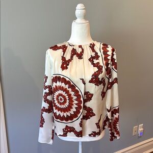 Elegant Cream and Brown Women's Top